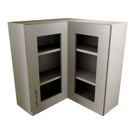 Hybrid L Shaped Corner Wall Cabinet With Glass Doors Cavendish
